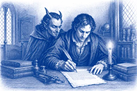 FAUST SIGNS THE CONTRACT